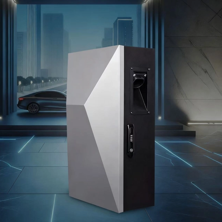 Tesla Charger enclosure protection box with password lock and hard key(80x65x25) type2 Holder
