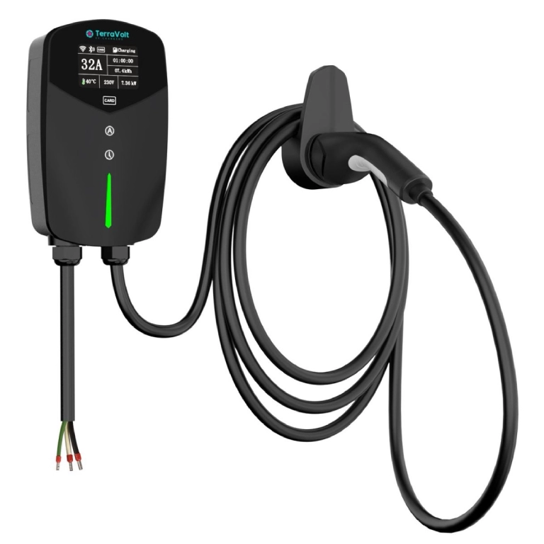 Wall mountain 7 kW,7.6 meter cable with mobile app